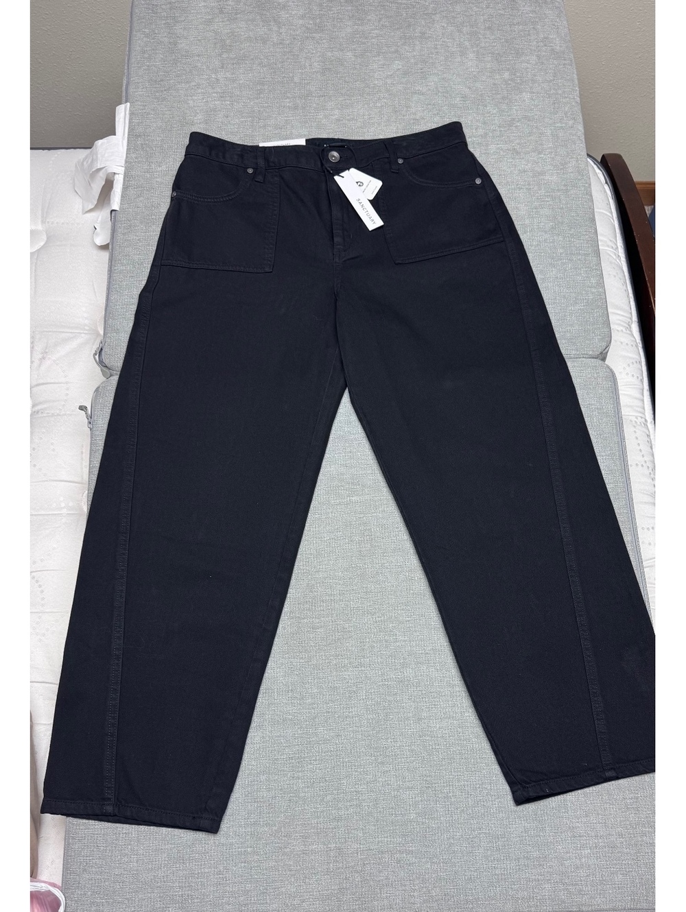 Sanctuary District Column Ankle Black Wide Leg Jeans NWT Size 30